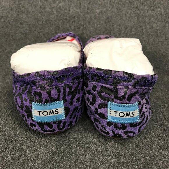 TOMS One for One Womens 6.5 Purple Leopard Cheetah Ballet Flats Loafers Shoes - Picture 3 of 7